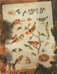 Borduurpatroon 7543 schilderij met vogels
