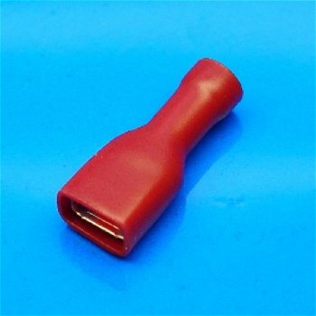 Vlaksteekhuls Rood Geisoleerd 6,4X0,8 Mm-50 Stuks - 1