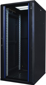 27U 19inch serverkast patchkast serverrack glazen deur BxDxH 600x800x1400mm - 1