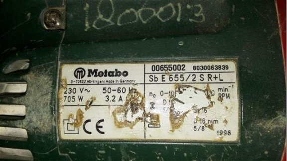klop/boormachine metabo type sbe655/2s r+l - 2