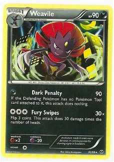 Weavile  70/99 Rare BW Next Destinies