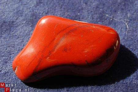 #42 Rode Jaspis Red Jasper Knuffel trommelsteen - 1