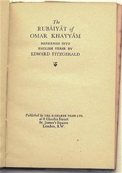 Rubaiyat 1943 Omar Khayyam The Richards Press MET DJ R9115 - 3