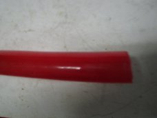 10 mtr. rode doorzichtige pvc waterslang,     glad     3.2 x 4.2 cm.