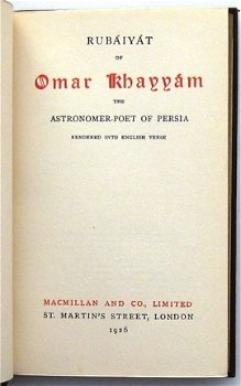 Rubaiyat 1926 Omar Khayyam - Macmillan - leren band - 2