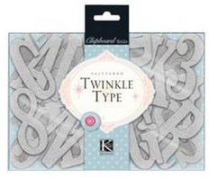 SALE! NIEUW Twinkle Type Silver Glitter Alphabet ChipBox K&Company - 1