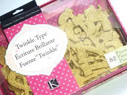 SALE! NIEUW Twinkle Type Gold Glitter Alphabet ChipBox K&Company - 2