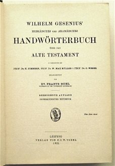 Hebräisches und Aramäisches Handwörterbuch OT 1921 Gesenius