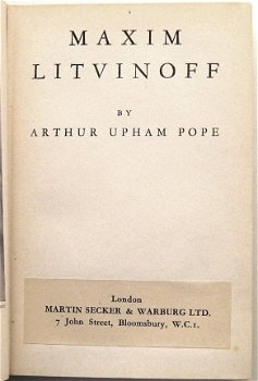 Maxim Litvinoff 1943 A.U. Pope - Rusland Diplomaat USSR - 3