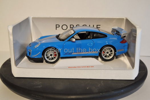 Porsche 911 GT3 RS 4.0 2012 blauw 1:18 Bburago - 3