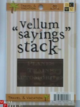 DCWV vellum sayings stack vacation - 1