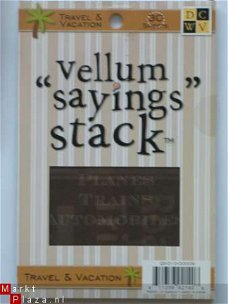 DCWV vellum sayings stack vacation