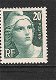 Frankrijk 1945-47 Marianne de Gandon 20F postfris - 1 - Thumbnail