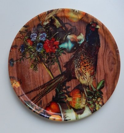 Dienblad vintage/brocante met fazantafbeelding - nr. 1