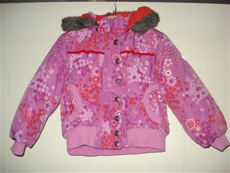 Roze winterjas met capuchon maat 92 Cake Walk nieuw - 1