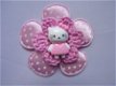 ** Polkadot broche met gehaakte bloem en Hello Kitty (roze) - 0 - Thumbnail