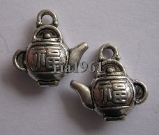 bedeltje/charm buddha : chinees theepotje - 13x12 mm