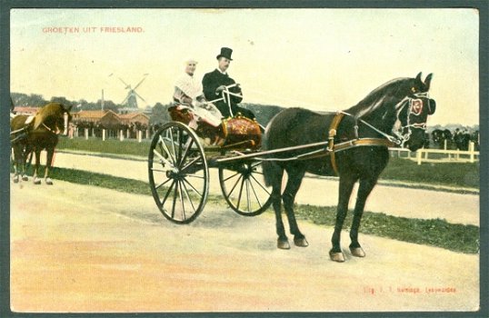 FRIESLAND Groeten uit, sjees en klederdracht (Roordahuizum & Marssum 1905), TULP - 1