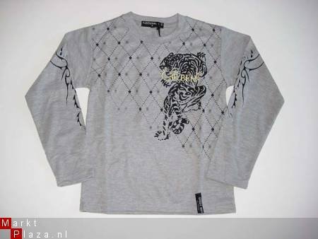 grijs shirt met tijger in mt 110/116 merk: Passion Kids - 1