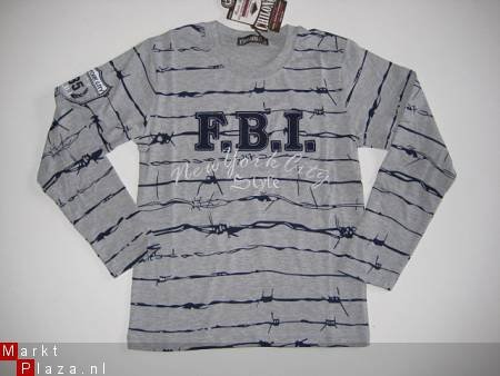 grijs FBI shirt in mt 170/176 UITVERKOOP - 1