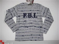 grijs FBI shirt in mt 170/176 UITVERKOOP