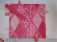 ** Patchwork speendoekje / knuffeldoekje (roze)