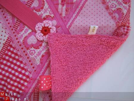 ** Patchwork speendoekje / knuffeldoekje (roze) - 2