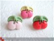 Kersen knoopje ~ 13 mm ~ Fuchsia roze / geel groen - 3 - Thumbnail