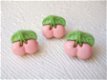 Grote kersen knoop ~ 15 mm ~ Licht roze - 1 - Thumbnail
