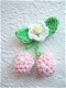 Grote kersen knoop ~ 15 mm ~ Licht roze - 3 - Thumbnail