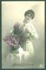 MANNEQUIN Jonge vrouw met bloemen Hartelijk Gefeliciteerd (Leeuwarden 1923) - 1 - Thumbnail