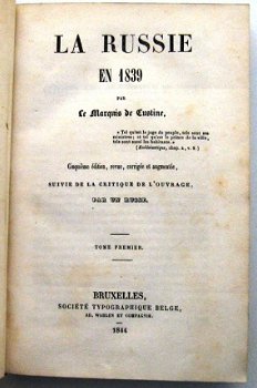 La Russie en 1839 HC Marquis de Custine 1844 Rusland - 3