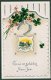 KERST Winterlandschap met klavertje vier en hoefijzer, reliëfkaart (Wirdum 1917) - 1 - Thumbnail
