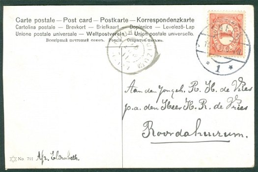 NATUUR Schaapherder met kudde (Sneek & Roordahuizum 1911) - 2