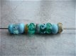 10 handgemaakte kralen / beads sky blue glas handgemaakt. - 1 - Thumbnail