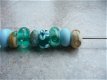 10 handgemaakte kralen / beads sky blue glas handgemaakt. - 3 - Thumbnail