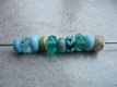 10 handgemaakte kralen / beads sky blue glas handgemaakt. - 4 - Thumbnail