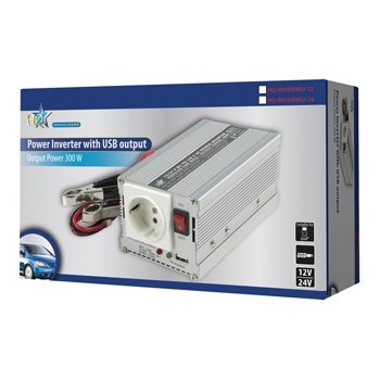 Omvormer 12 - 230 V 300 W schuko en USB, hq-inv300wu-12mr - 4