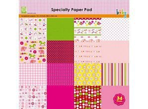 SALE NIEUW Paper Pad Baby Girl 2 inch 34 vel van Cart-Us - 1