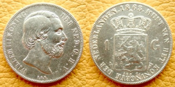 Gulden Willem III 1863 - nr. 1