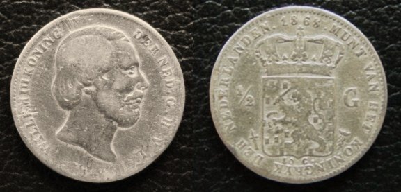 Halve gulden Willem III 1868 - 1