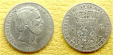 Zeldzame halve gulden Willem III 1866
