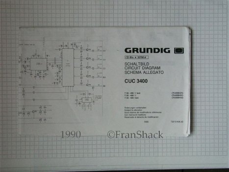 [1990] KTV schema/ Circuit diagram CUC 3400, Grundig - 1