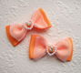Schattig strikje met een parel hartje met strass ~ 5 cm ~ Oranje - 1 - Thumbnail