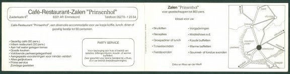 FLE EMMELOORD Café Restaurant Zalen Prinsenhof, 42,8x10,4 cm - 2