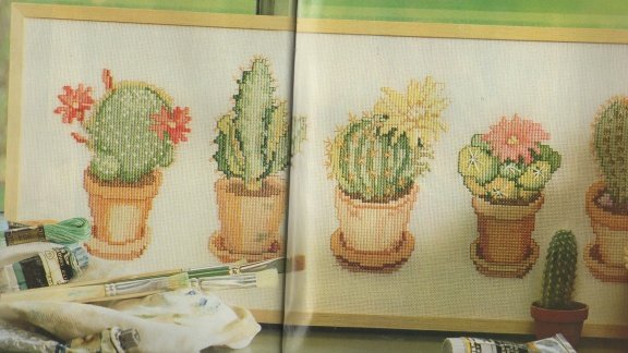 Borduurpatroon 7576 schilderij met cactussen - 1
