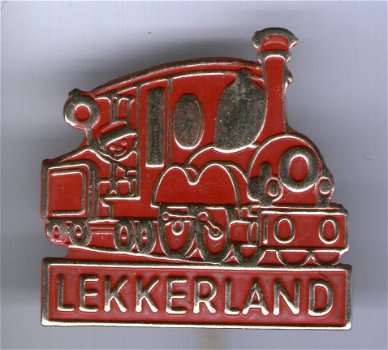 Lekkerland rood op zilverkleurig speldje ( Boek 1 NR 040 ) - 1