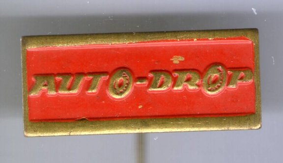 Auto-drop rood op koper speldje ( Boek 1 NR 071 ) - 1