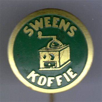 Sweens Koffie groen op koper speldje ( BOEK 1 NR 082 ) - 1