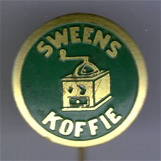Sweens Koffie groen op koper speldje ( BOEK 1 NR 082 )